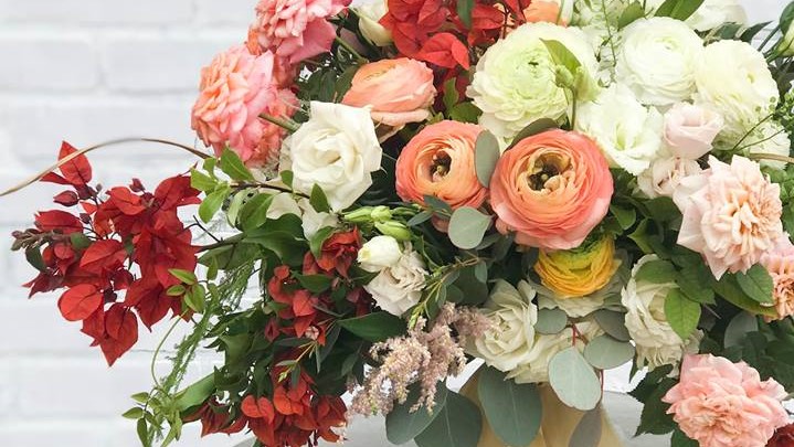 Warm Summer Bouquet Featuring Bougainvillea Desktop Image